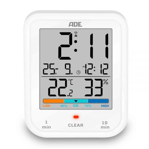 Reloj alarma c/termómetro-Higrómetro 