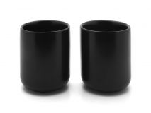 Mug UMEA 200ml c/base de bamboo- negro set/2