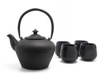 Set regalo caja bamboo Chengdu tetera+ 4 mug- negr