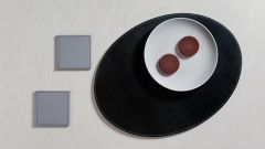 Posavasos gris-negro 10x10cm (set 4)
