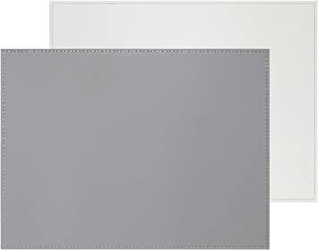 Mantel individual rect. gris-blanco 40x30cm