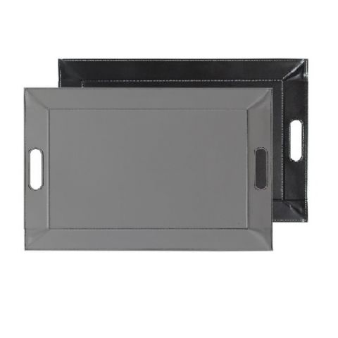 Bandeja mediana rect. gris-negro 55x41cm