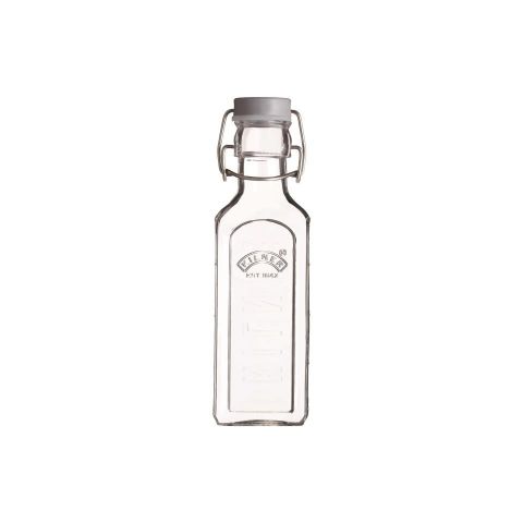 Botella de vidrio clip top c/indicador medida 0.3L