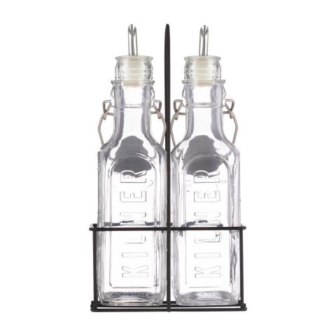 Set 2 dispensador aceite/vinagre c/sop.metal 0,3L