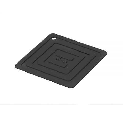 Salvamanteles cuadrado silicona negra de 15,2 cm