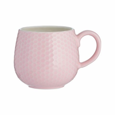 Taza 35cl. c/relieve HONEYCOMB pink gres (MIN. 6)
