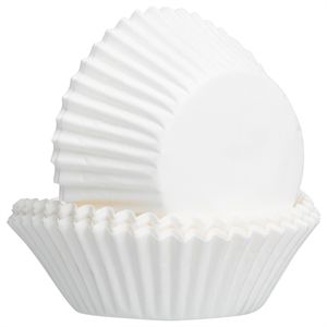 Set 50 moldes cupcake papel blanco