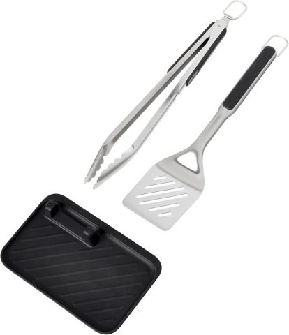 Set Pinzas y pala barbacoa c/soporte silicona