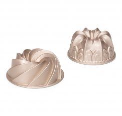 Set 2 mini Bundt aluminio corona- 10cm