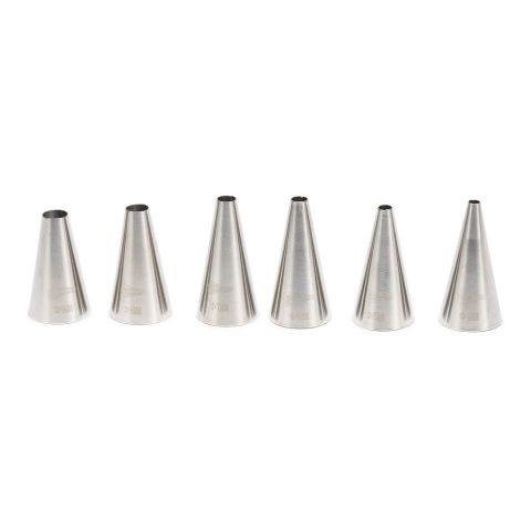 Set 6 boquillas lisas acero inox. 6pcs