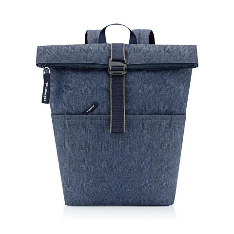 Mochila rolltop backpack herringbone dark blue