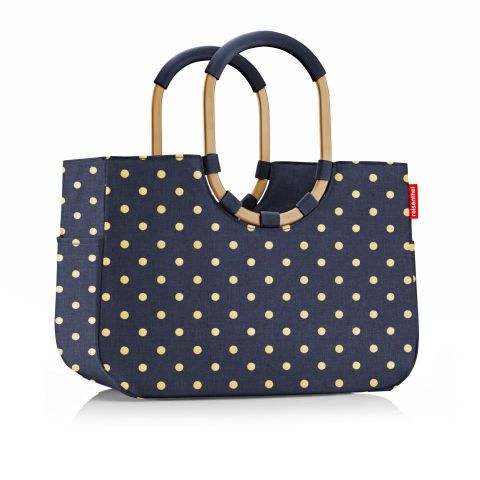 Bolsa compra Loop L frame  metallic dots blue