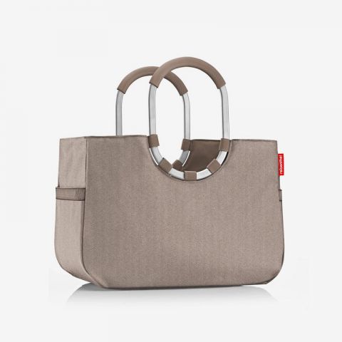 Bolsa compra Loop L herringbone mokka