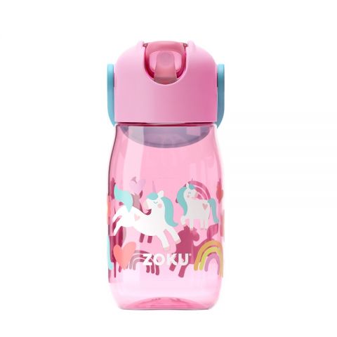 Botella niños c/pajita Rosa Unicornio-415ml(201PK)