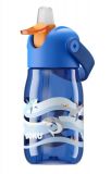 Botella niños c/pajita Azul Tiburón- 415ml
