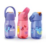 Botella niños pajita rosa gato-400ml(Ver ZK201503)