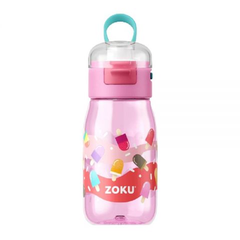 Botella ZOKU flip niños 475ml- polos rosa