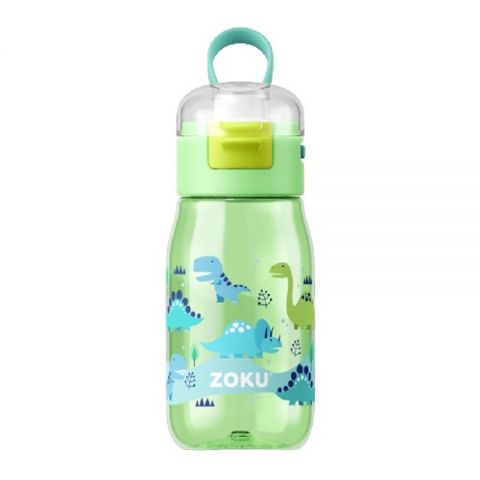 Botella ZOKU flip niños 475ml- dino verde