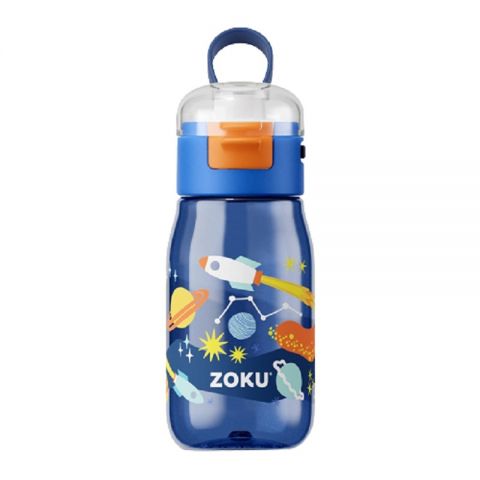 Botella ZOKU flip niños 475ml- cohetes azul