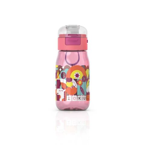 Botella ZOKU flip niños 465ml- rosa